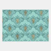 Türkis - Aquamarin und Gold Pariser Art Deco Geschenkpapier Set (Vorderseite 2)