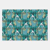 Türkis - Aquamarin und Gold Pariser Art Deco Geschenkpapier Set (Vorderseite)