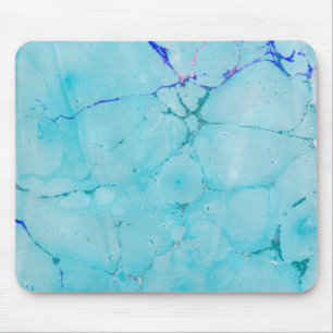 Türkis-aquamarine Marmorfarbeabstrakter Watercolo Mousepad
