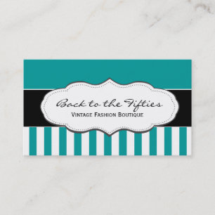 Türkis/aquamarine und weiße gestreifte visitenkarte