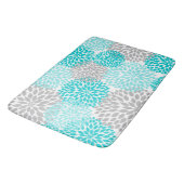 Türkis-aquamariner grauer Badezimmerduschendekor Badematte (Schrägansicht)