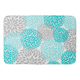 Türkis-aquamariner grauer Badezimmerduschendekor Badematte