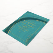 Türkis - Aquamariner und goldener Hochzeitsfoilina Folieneinladung (Gedreht)