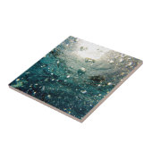 Türkis-aquamarines blaues Blasen-Wasser-Seemuster Fliese (Seite)