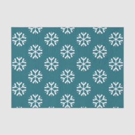 Türkis-aquamarines und weißes Schneeflocke-Muster Seidenpapier