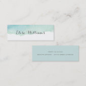 Türkis-Aquarell-Kontakt-Karte Telefonnummerkarte (Vorne/Hinten)