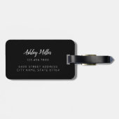 Türkis-Aquarell-Monogramm Gepäckanhänger (Rückseite horizontal)