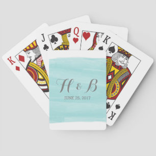 Türkis-Aquarell-Spielkarten Spielkarten