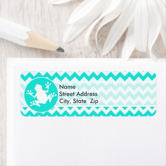 Türkis, Aquarellfarbe Zickzack; Frosch (Insitu)