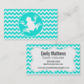 Türkis, Aquarellfarbe Zickzack; Frosch Visitenkarte (Vorne/Hinten)