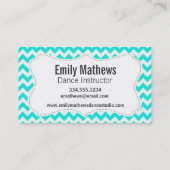 Türkis, Aquarellfarbe Zickzack; Frosch Visitenkarte (Rückseite)