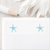 Türkis-Aquastarfish-kleine Adressen-Etiketten (Insitu)
