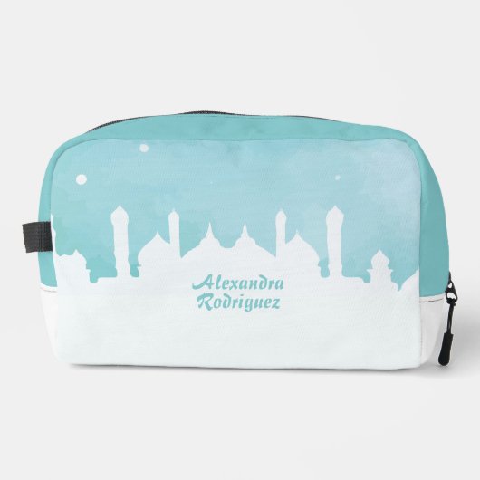 Türkis Arabian Nights Wasserfarbe Waschbeutel (Vorderseite)