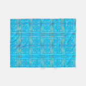 Türkis-arabisches Metalltür-Muster Fleecedecke (Vorderseite (Horizontal))