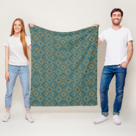 Türkis Art Déco Fleecedecke