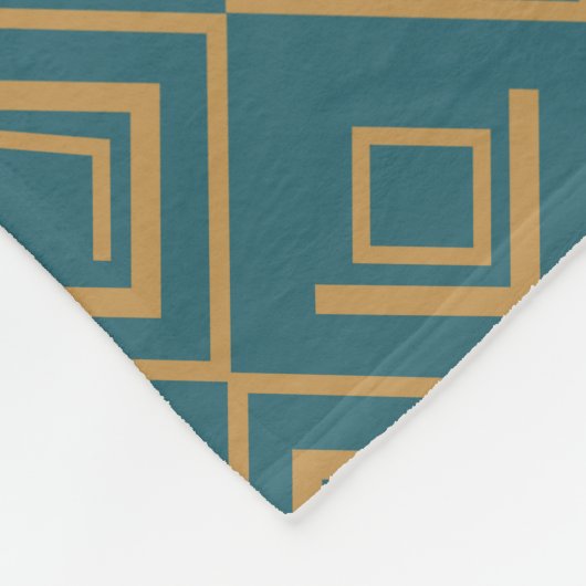 Türkis Art Déco Fleecedecke (Ecke)