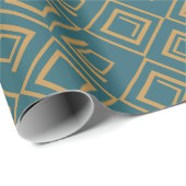 Türkis Art Déco Geschenkpapier (Rolleneckpunkt)