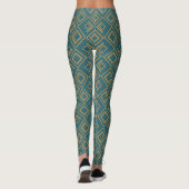 Türkis Art Déco Leggings (Rückseite)