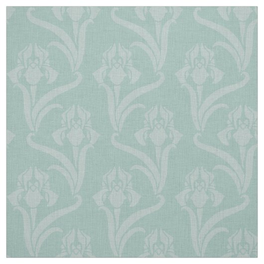 Türkis Art Nouveau Iris Stoff (Muster)