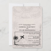 Türkis Aruba Pass Einladung Hochzeit (Vorderseite)