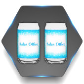 Türkis auf Weiß, Monogramm - Glitzer | Dosenglas