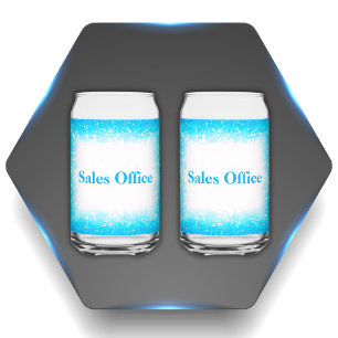 Türkis auf Weiß, Monogramm - Glitzer Dosenglas