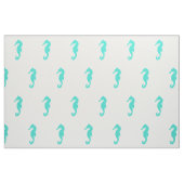 Türkis auf weißem Seepferd Stoff (Fat Quarter (45,7 x 55,9 cm))