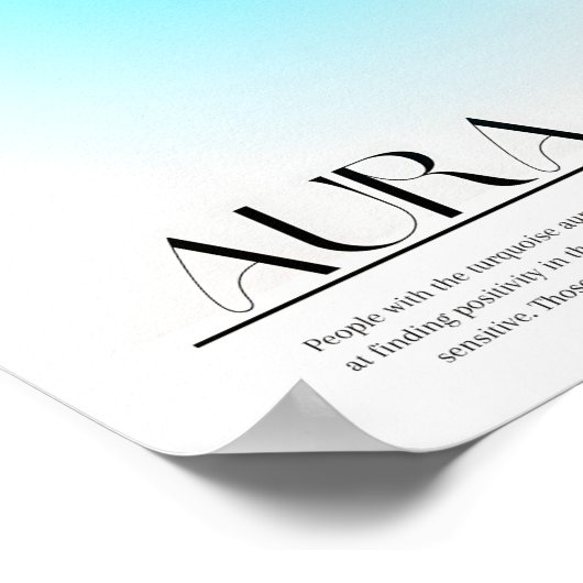 Türkis Aura Poster Print (Ecke)