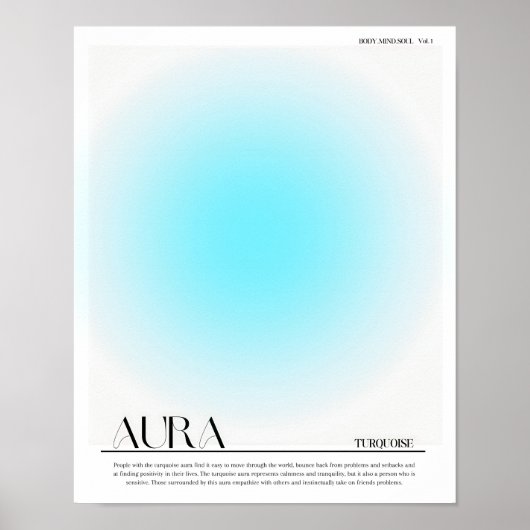 Türkis Aura Poster Print (Vorne)