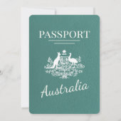 Türkis Australien Pass Hochzeit Einladung (Rückseite)