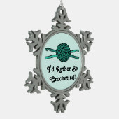 Türkis-Ball der Garn-u. Häkelarbeit-Haken Schneeflocken Zinn-Ornament (Links)