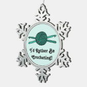 Türkis-Ball der Garn-u. Häkelarbeit-Haken Schneeflocken Zinn-Ornament (Rechts)