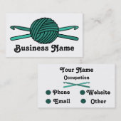 Türkis-Ball der Garn-u. Häkelarbeit-Haken Visitenkarte (Vorne/Hinten)