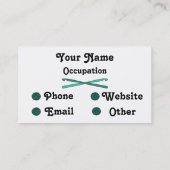 Türkis-Ball der Garn-u. Häkelarbeit-Haken Visitenkarte (Rückseite)