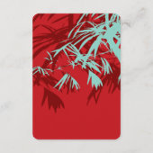 Türkis Bamboo Blätter Chinesisch Hochzeit Detailsd Begleitkarte (Rückseite)