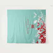 Türkis Bamboo Verlasse chinesisches Hochzeitsszena Wandteppich (Vorderseite (Horizontal))