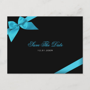 Türkis-Band, das Save the Date 2 Wedding ist Ankündigungspostkarte