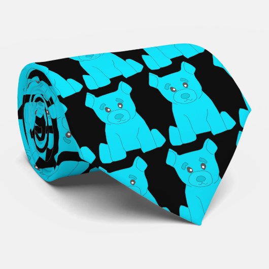 Türkis-Bär deckte Krawatte mit Ziegeln (Gerollt)