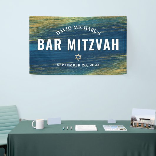 Türkis Bar Mitzvah Gold Bold Moderne Typografie Banner (Messeveranstaltung)