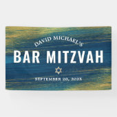 Türkis Bar Mitzvah Gold Bold Moderne Typografie Banner (Horizontal)
