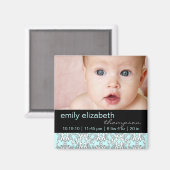 Türkis Baroque Baby Foto Magnet (Vorderseite/Rückseite)