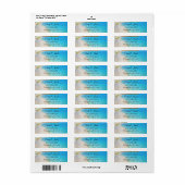 Türkis Beach Rücksendeadressen-Aufkleber (Vorne)