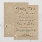 Türkis Beach Sandy Toes Salty Kisses Wedding Einladung (Vorne/Hinten)