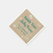 Türkis Beach Sandy Toes Salty Kisses Wedding Serviette (Ecke)