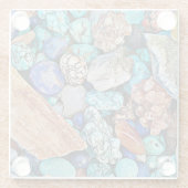 Türkis-Beach Stones Glass Untersetzer (Rückseite)