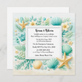 Türkis Beach Thema Hochzeit Einladung (Vorne/Hinten)