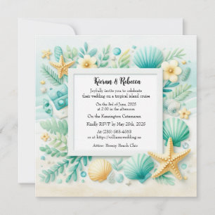 Türkis Beach Thema Hochzeit Einladung