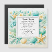 Türkis Beach Thema Hochzeit Magnetische Einladung (Vorne/Hinten)