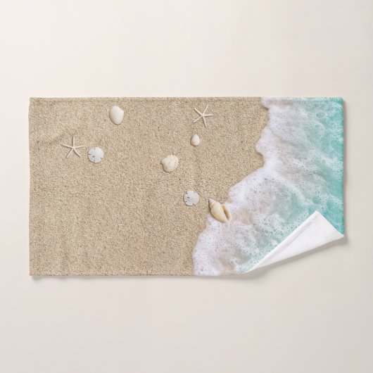 Türkis Beach Waves Badhandtuch Set (Handtuch)