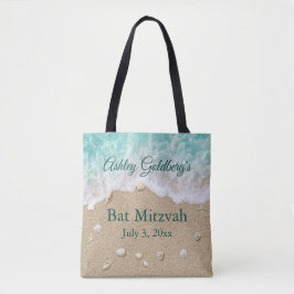 Türkis Beach Waves Bat Mitzvah Tote Bag Tasche